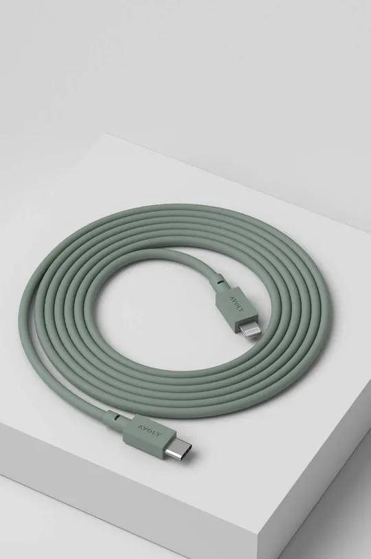 Зарядний usb кабель Avolt Cable 1, USB-C to Lightning, 2 m зелений