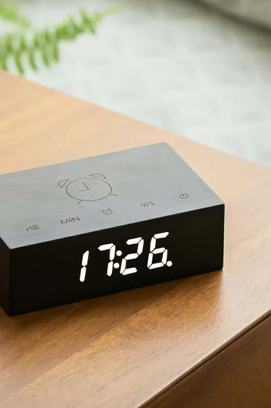 Stolové hodiny Gingko Design Flip Click Clock čierna