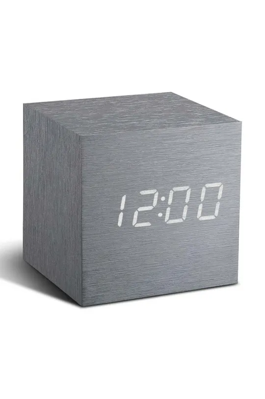 γκρί Επιτραπέζιο ρολόι Gingko Design Cube Click Clock Unisex