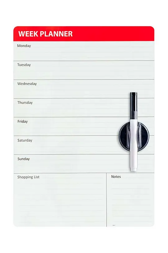 biela Magnetická tabuľa na chladničku Balvi Week Planner Unisex
