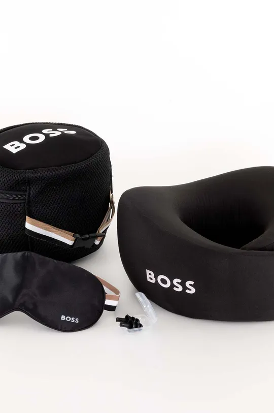 fekete BOSS utazási szett - szemkötő, nyakpárna és füldugó Black Travel Kit 3 db Uniszex