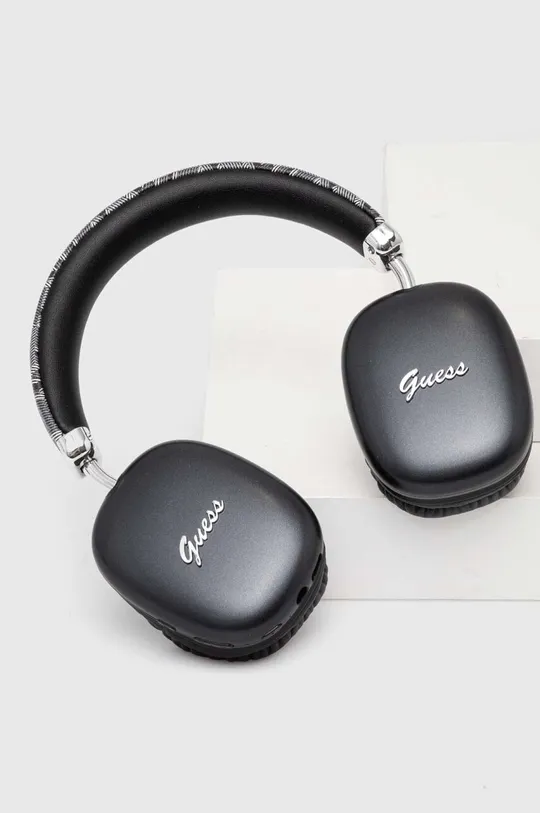 Brezžične slušalke Guess Bluetooth Gcube Metallic Script Logo črna