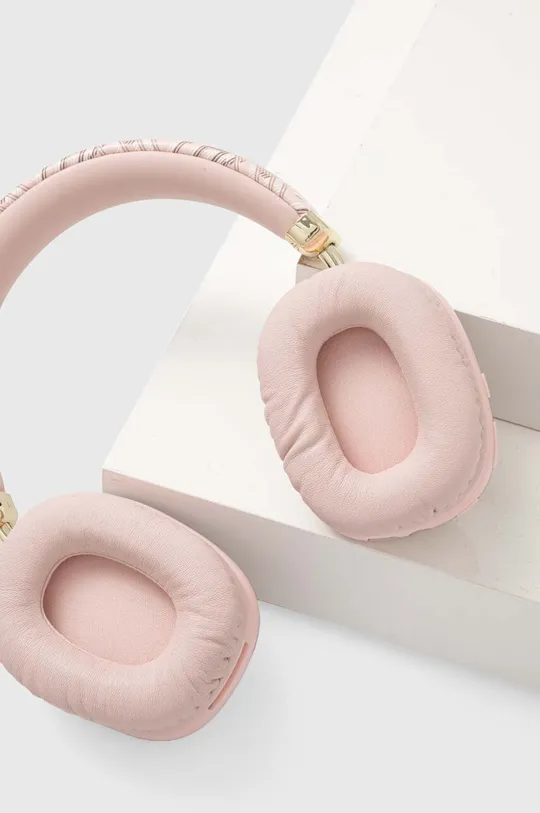 Ασύρματα ακουστικά Guess Bluetooth Gcube Metallic Script Logo ροζ