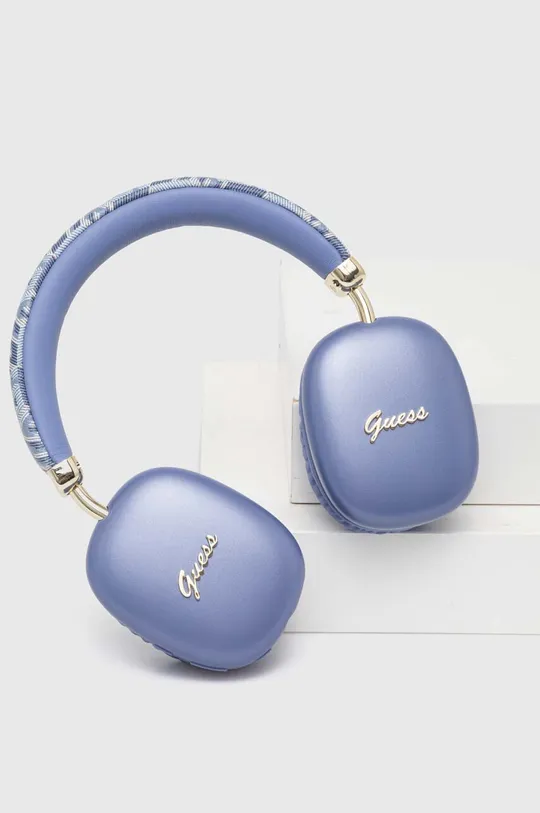 Ασύρματα ακουστικά Guess Bluetooth Gcube Metallic Script Logo μωβ