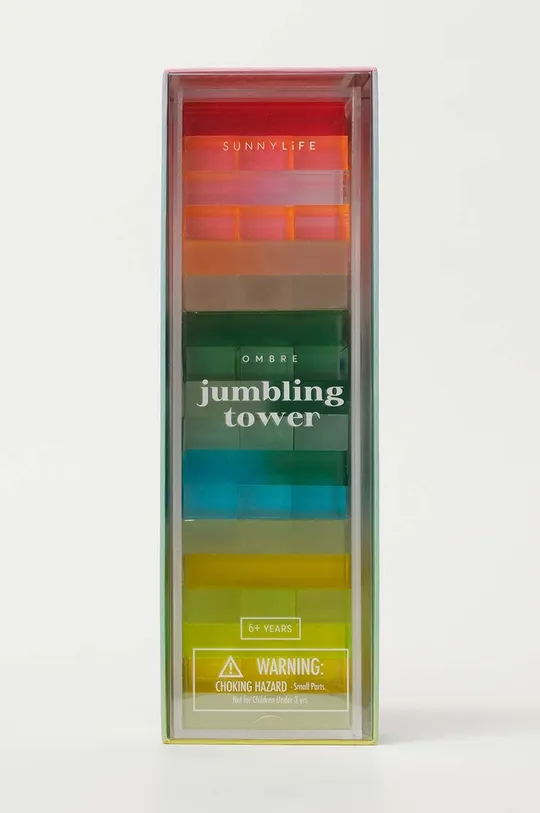 multicolor SunnyLife gra zręcznościowa Lucite Jumbling Tower