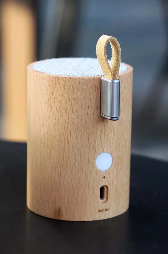 Gingko Design głośnik bezprzewodowy z oświetleniem Drum Light Bluetooth Speaker : Drewno bambusowe
