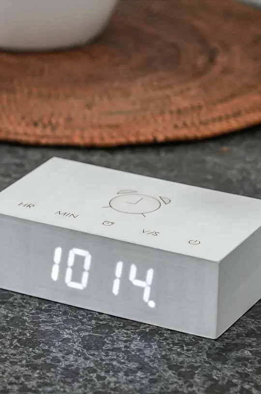 biały Gingko Design zegar stołowy Flip Click Clock