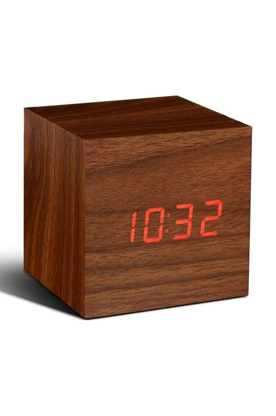 beżowy Gingko Design zegar stołowy Cube Click Clock Unisex