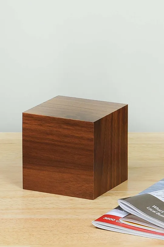 beżowy Gingko Design zegar stołowy Cube Click Clock