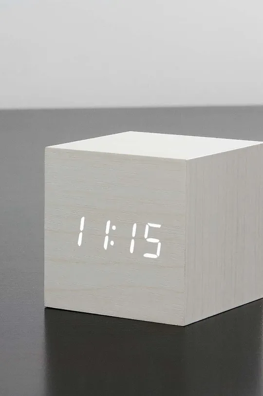Gingko Design zegar stołowy Cube Click Clock biały