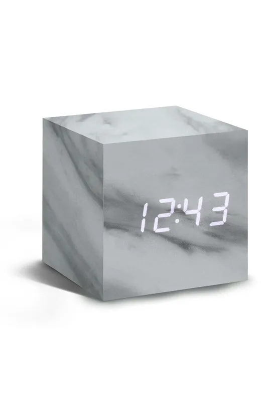 grigio Gingko Design orologio da tavola Cube Marble Click Clock Unisex