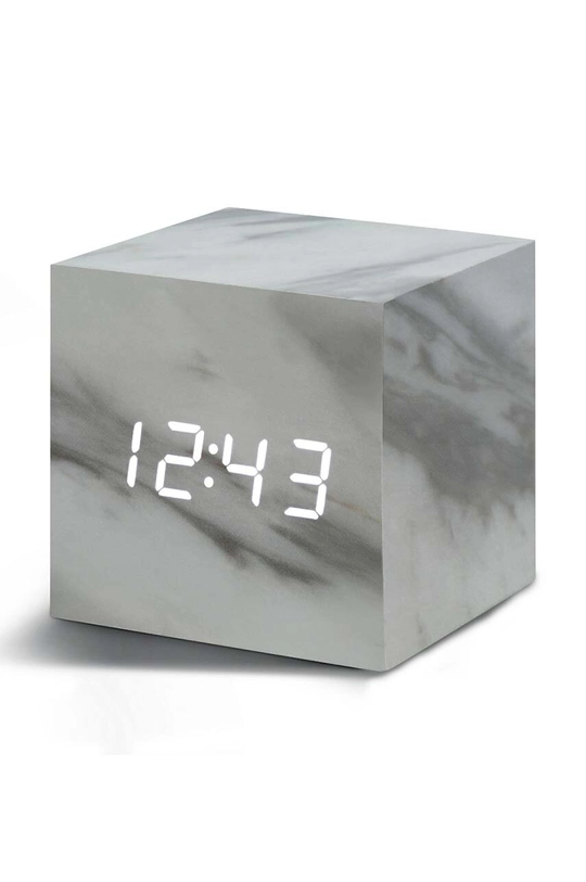 Stolové hodiny Gingko Design Cube Marble Click Clock sivá