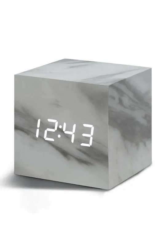 Stolni sat Gingko Design Cube Marble Click Clock siva