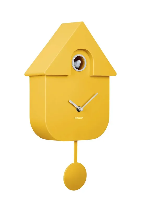 Nástenné hodiny Karlsson Modern Cuckoo žltá