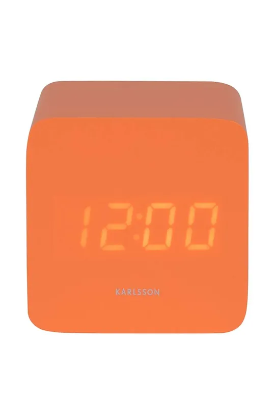 оранжевый Будильник Karlsson Spry Square LED Unisex