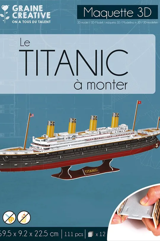 3d παζλ Graine Creative Creative Seed Titanic 111 elemetów : Πλαστική ύλη, Αφρώδες υλικό EVA