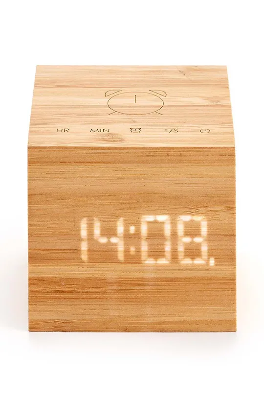 Gingko Design zegar stołowy Cube Plus Clock beżowy