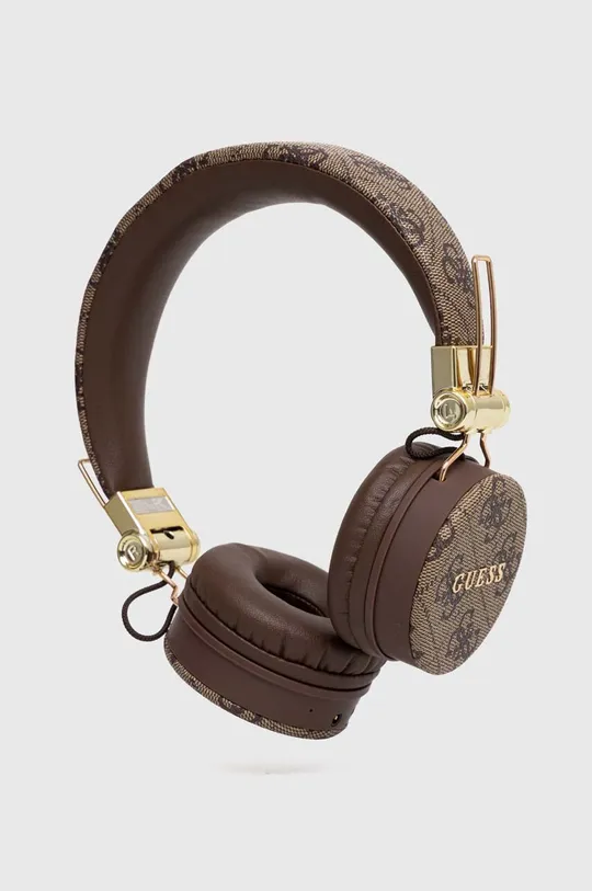 brązowy Guess słuchawki bezprzewodowe Bluetooth 4G Metal Logo Unisex