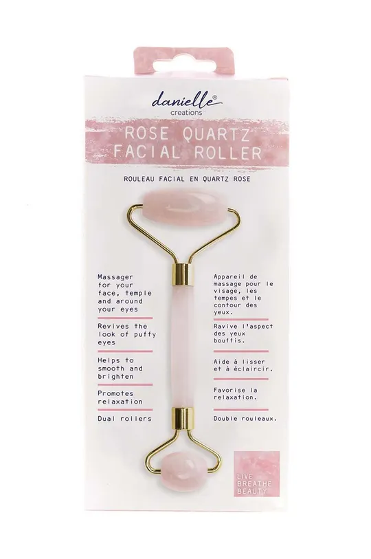 Valjak za masažu lica Danielle Beauty Rose Quartz šarena