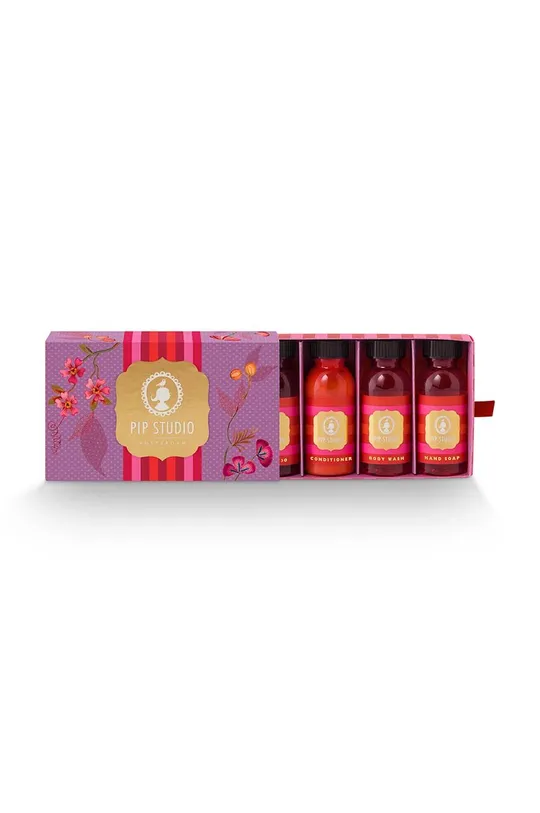 Pip Studio mini kozmetikum készlet Travelset Tea Leaves 4 db rózsaszín