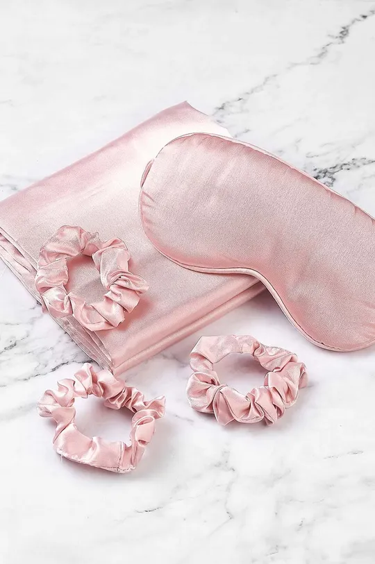 Σετ αξεσουάρ ύπνου Zoë Ayla Silky Sleep Set in Pink 5-pack Υφαντικό υλικό