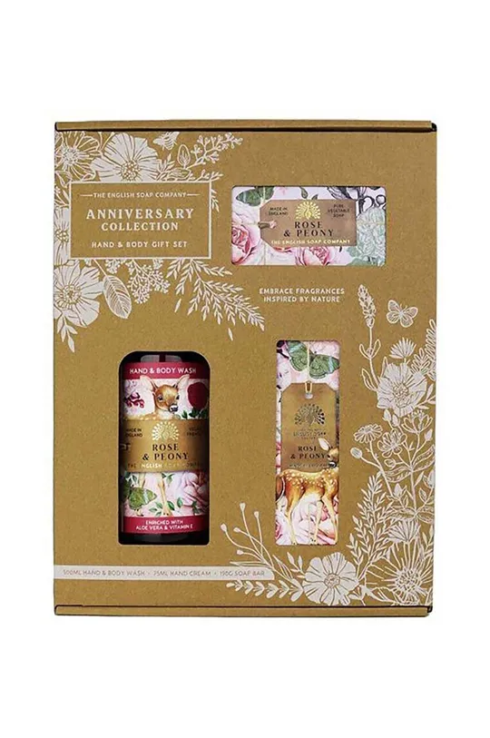 πολύχρωμο Σετ καλλυντικών για καθημερινή φροντίδα The English Soap Company Gift Box Rose&Peony 3-pack Unisex