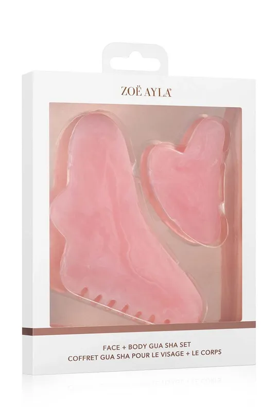 Ploščica gua sha Zoë Ayla Face & Body 2-pack roza