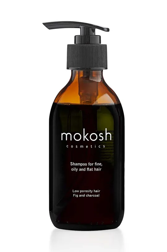 čierna Šampón Mokosh pre tenké, mastné vlasy bez objemu Fig & Węgiel 200 ml Unisex