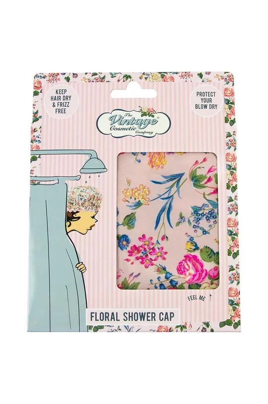 Sprchovacia čiapka The Vintage Cosmetics Company Pink Floral Satin Box viacfarebná