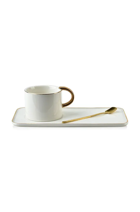 bijela Affek Design Šalica za kavu s tanjurićem Unisex