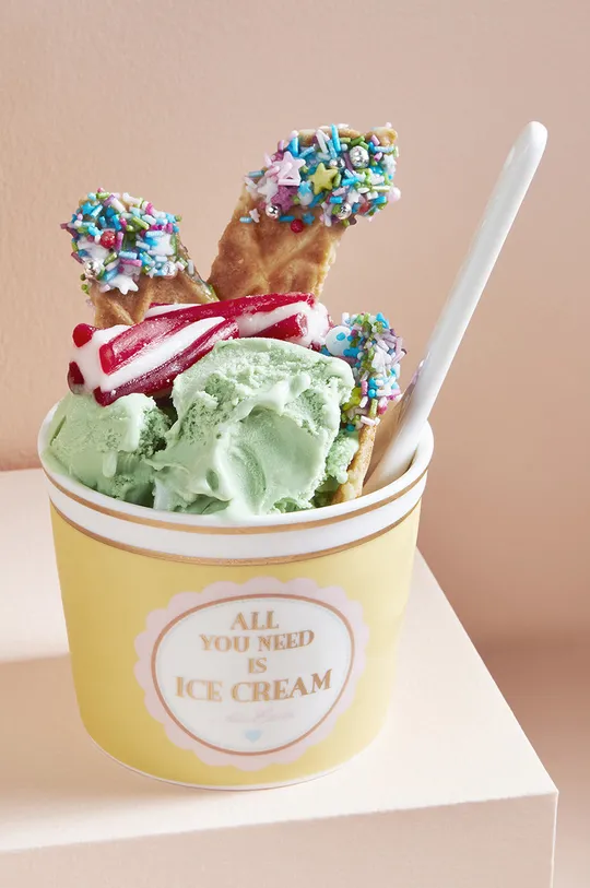 πολύχρωμο Miss Etoile σετ φλιτζάνια παγωτού με κουτάλια (4-pack)