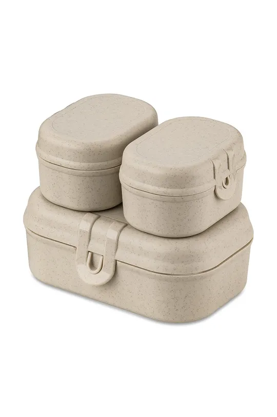 beige Koziol lunchbox (3-pack) Unisex