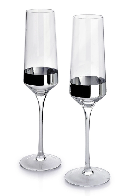 transparentna Affek Design komplet kozarcev za šampanjec Mirella Silver 220 ml (2-pack) Unisex