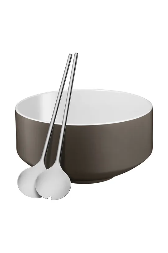 сірий WMF Набір: миска з ложками для подачі салатів Moto Unisex