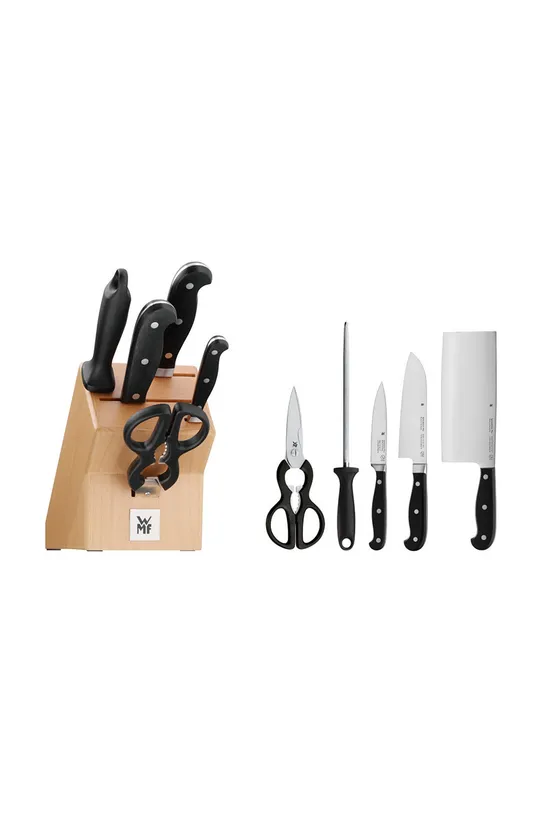 WMF zestaw noży z ostrzałką i nożyczkami Spitzenklasse Plus (6-pack) szary