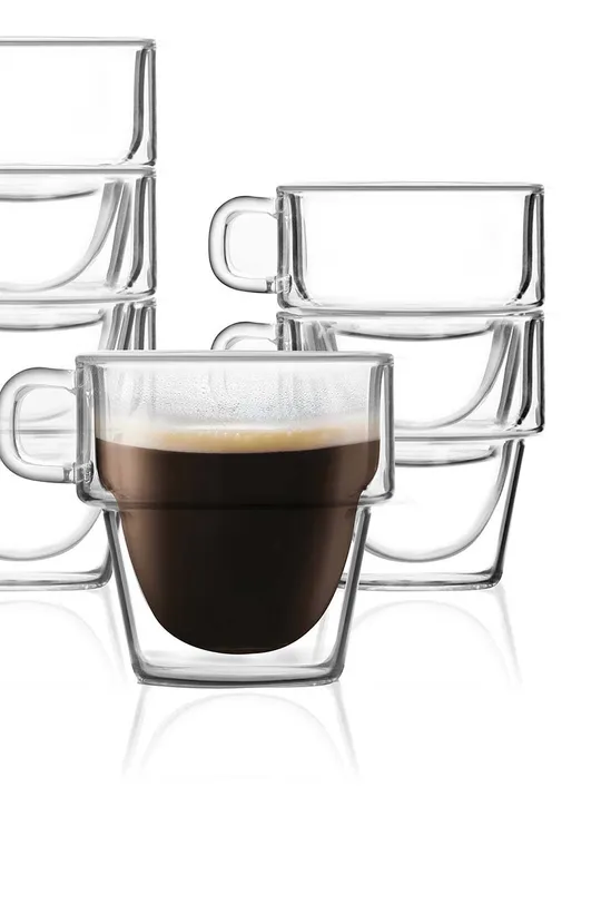 Набор чашек для эспрессо Vialli Design 6 шт  боросиликатное стекло