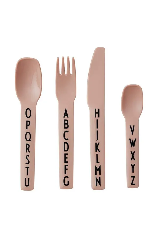 beige Design Letters set posate per bambini Kids cutlery pacco da 4 Unisex