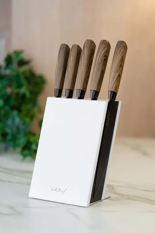 Set noževa s organizatorom Vialli Design Soho 6-pack bijela