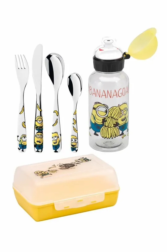 πολύχρωμο Ένα σετ για ένα παιδί: μαχαιροπίρουνα, μπουκάλι νερό και κουτί μεσημεριανού γεύματος WMF Minionki 6-pack Unisex