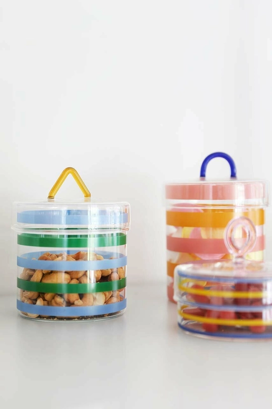 Контейнер з кришкою &k amsterdam Jar Stripy рожевий