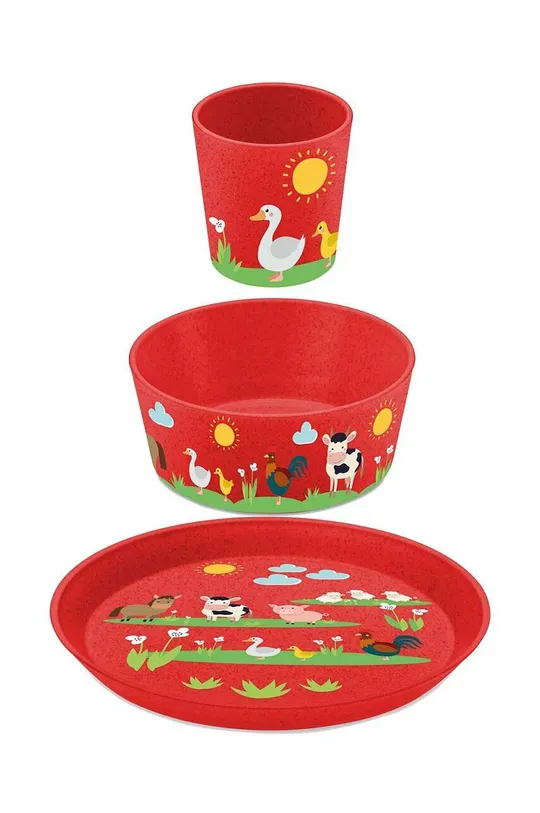 crvena Set za dijete: tanjur, zdjelica, šalica Koziol 3-pack Unisex