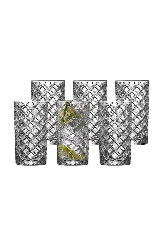transparentny Lyngby zestaw szklanek do drinków Diamond 6-pack Unisex
