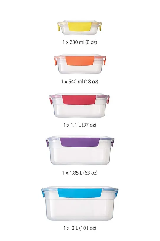 барвистий Набір контейнерів для зберігання з кришками Joseph Joseph Nest™ 5-pack