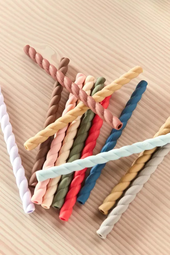 OYOY set cannuccie con spazzolino Mellow Silicone Straw pacco da 6 multicolore