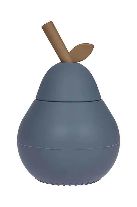 niebieski OYOY kubek z pokrywką Pear Cup Unisex