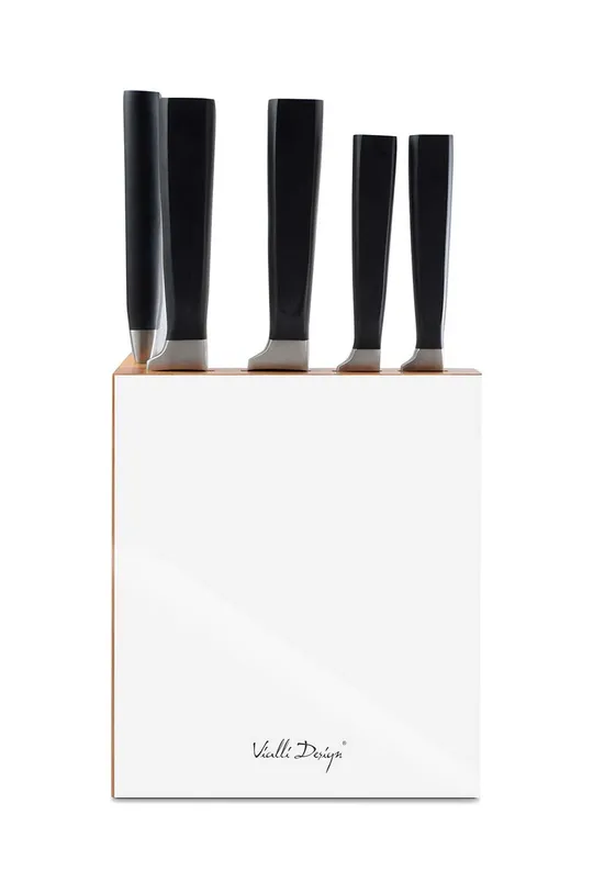 Vialli Design zestaw noży z organizerem Drewno, Stal nierdzewna