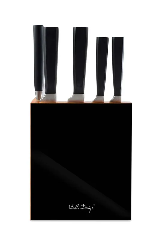 Komplet nožev z organizatorjem Vialli Design  Les, Nerjaveče jeklo