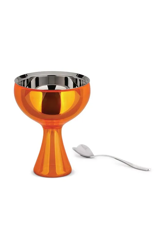 πορτοκαλί Κύπελλο παγωτού με κουτάλι Alessi Big Love Unisex