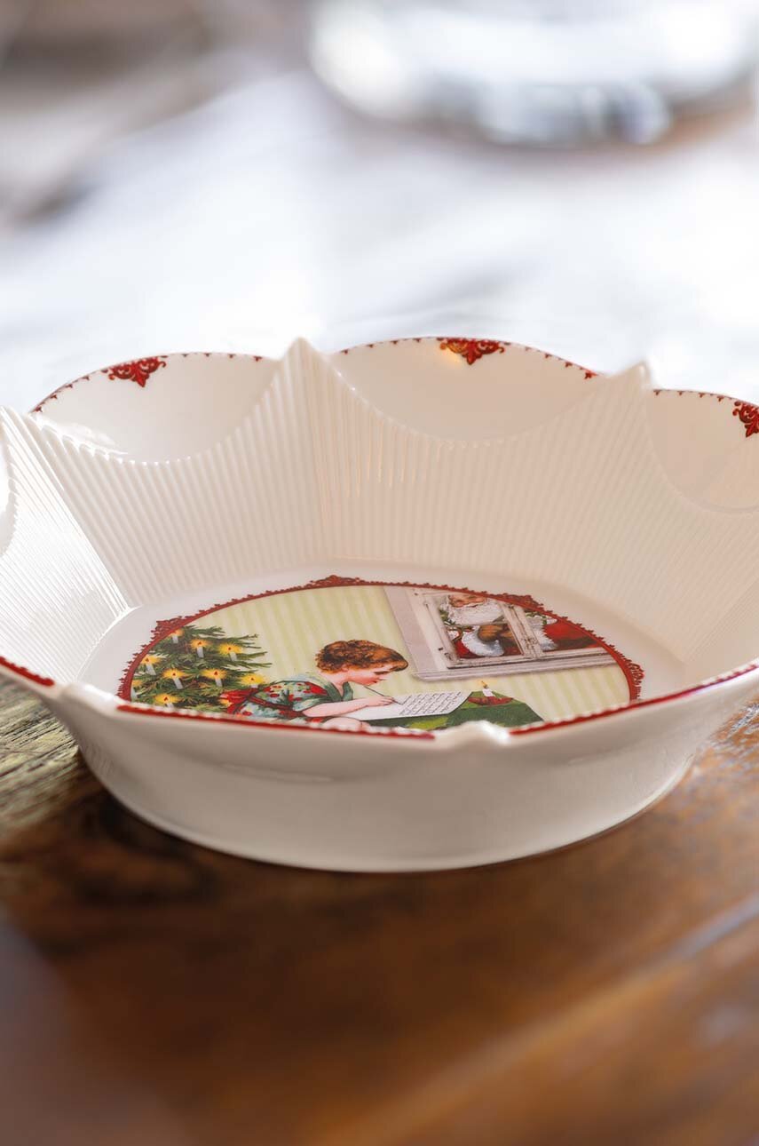 Villeroy & Boch - Coupe Sur Pied "Père Noël" Toy's Fantasy - Porcelaine Premium, 25x25x12,5 Cm - Déco Noël