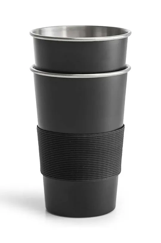 čierna Sada pohárov Sagaform Stalmugg 2-pak Unisex